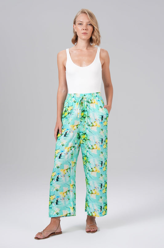 Viola Wide Leg | Soft Mint Allover