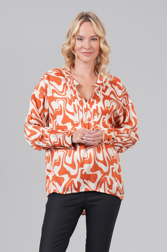 Women Blouse - M.O.D - Burnt Orange Allover - 1