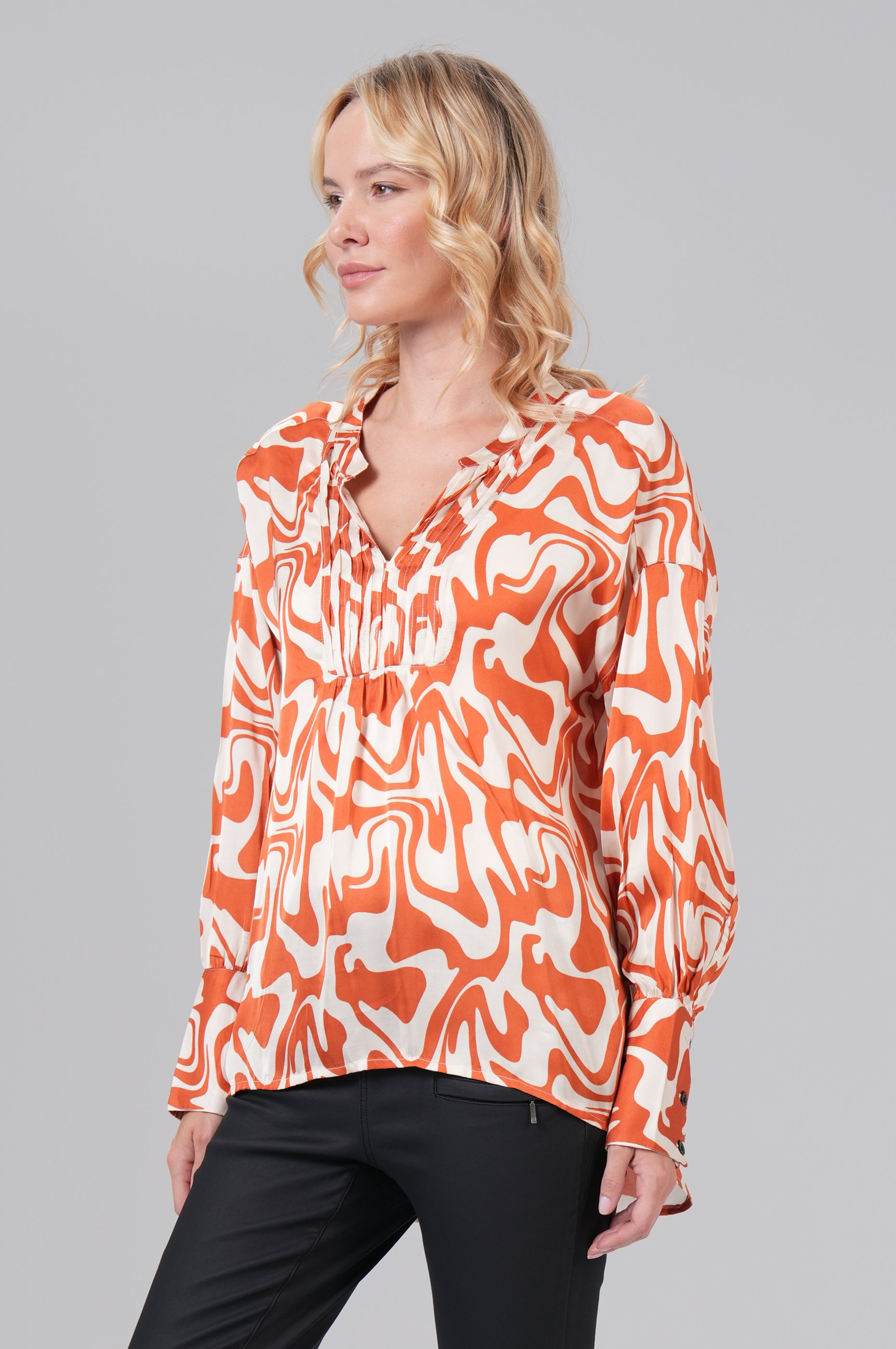 Women Blouse - M.O.D - Burnt Orange Allover - 2