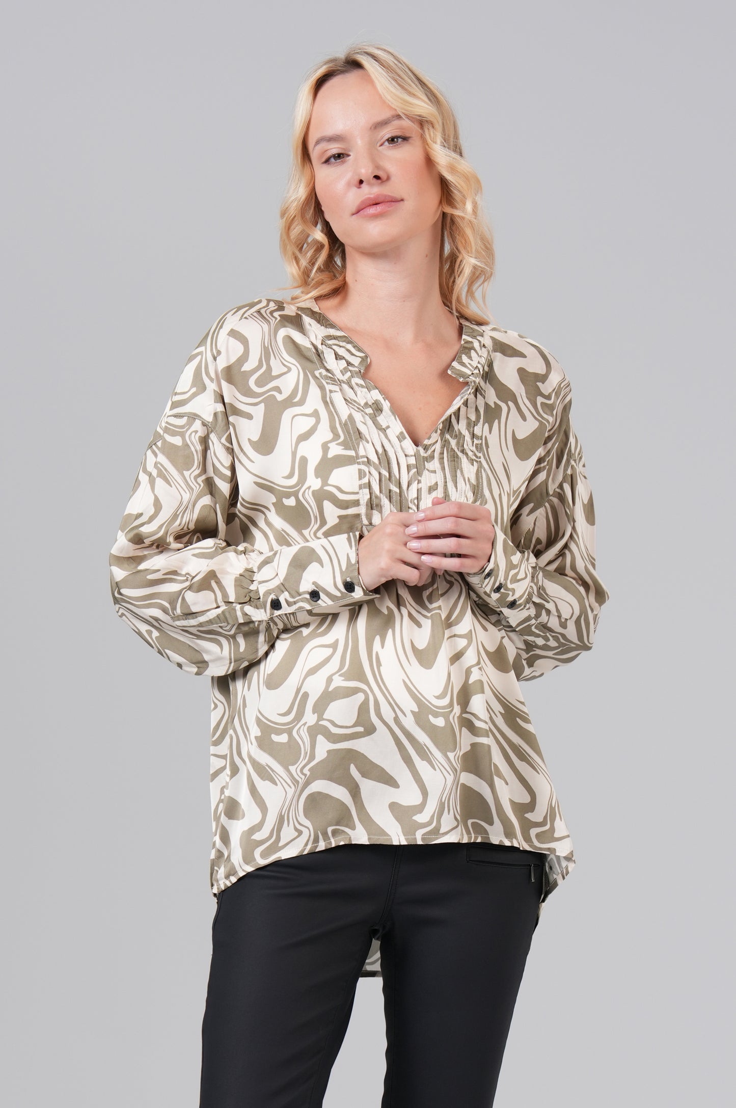 Women Blouse - M.O.D - Khaki Allover - 1