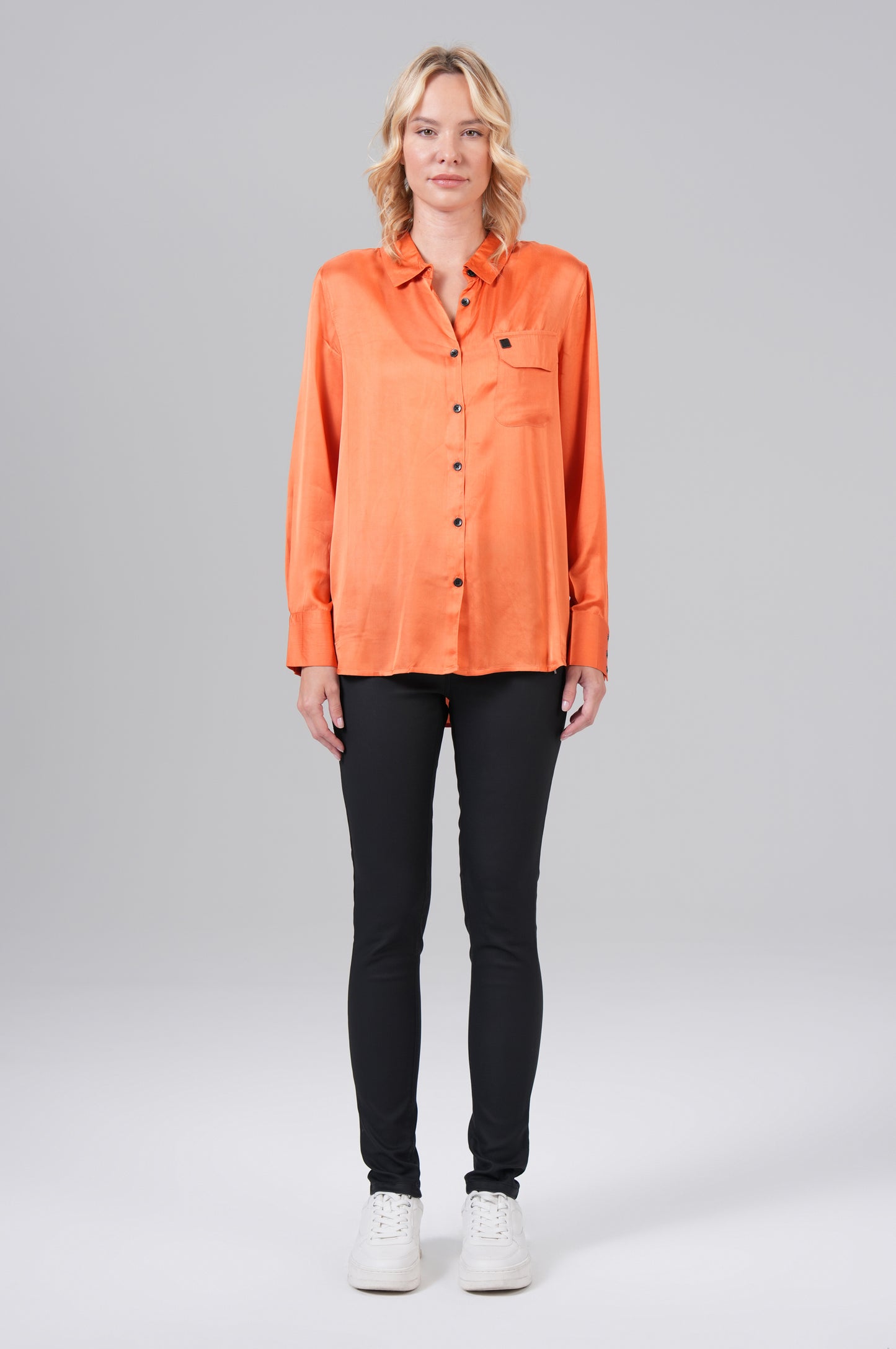 Women Blouse - Burnt Orange