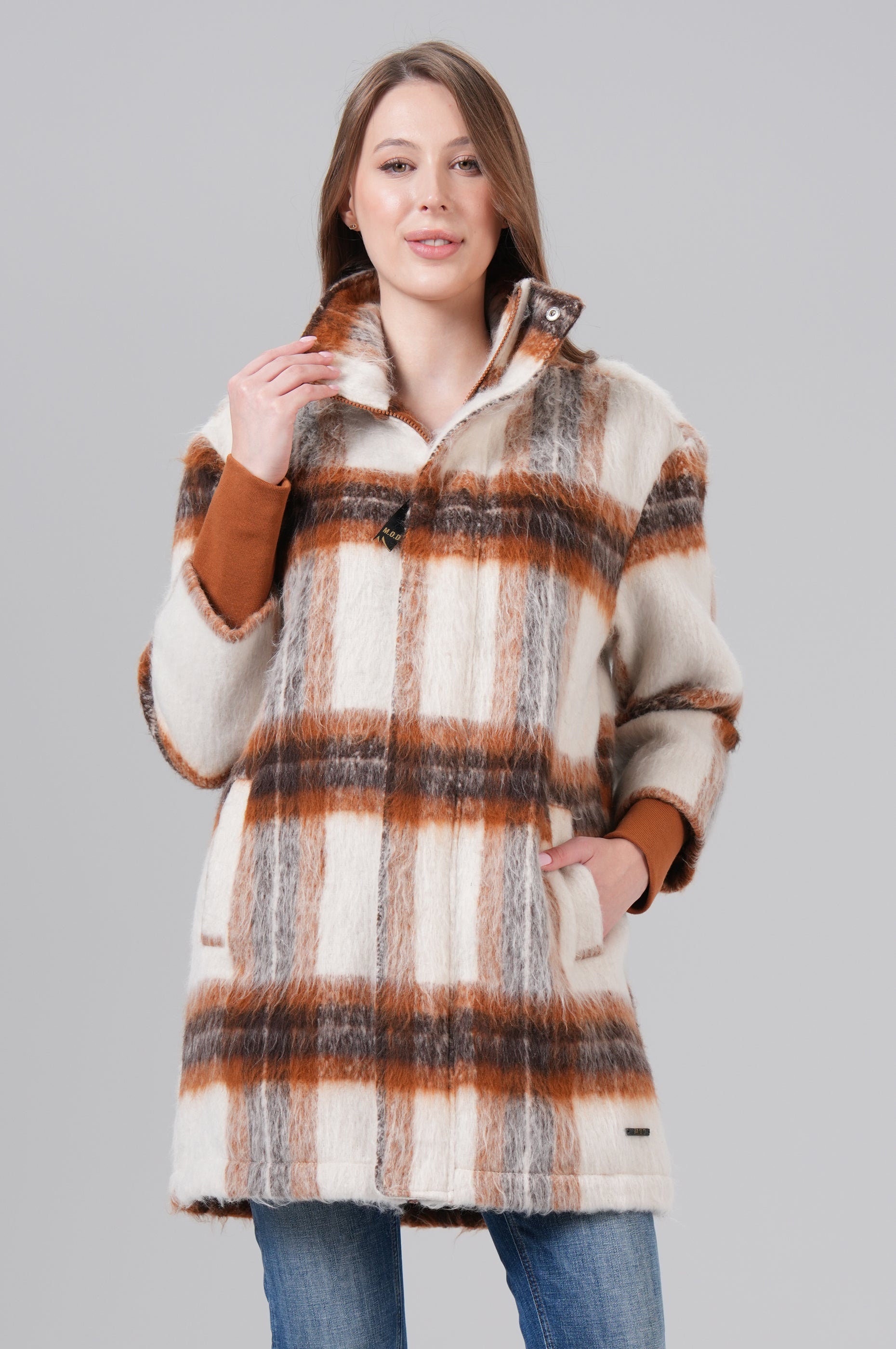 Jacket Women - M.O.D - Burnt Orange Check - 1