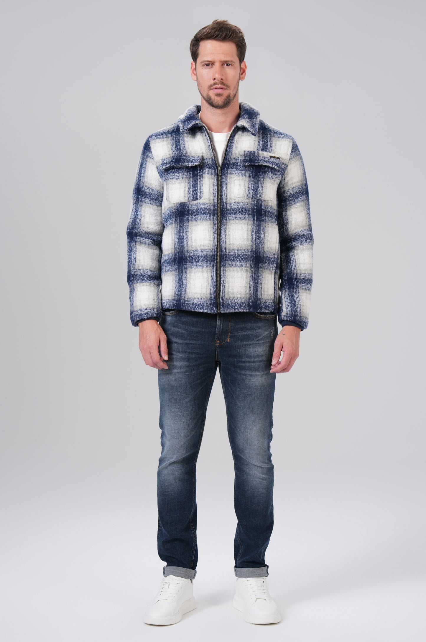 Men Jacket - Blue Check