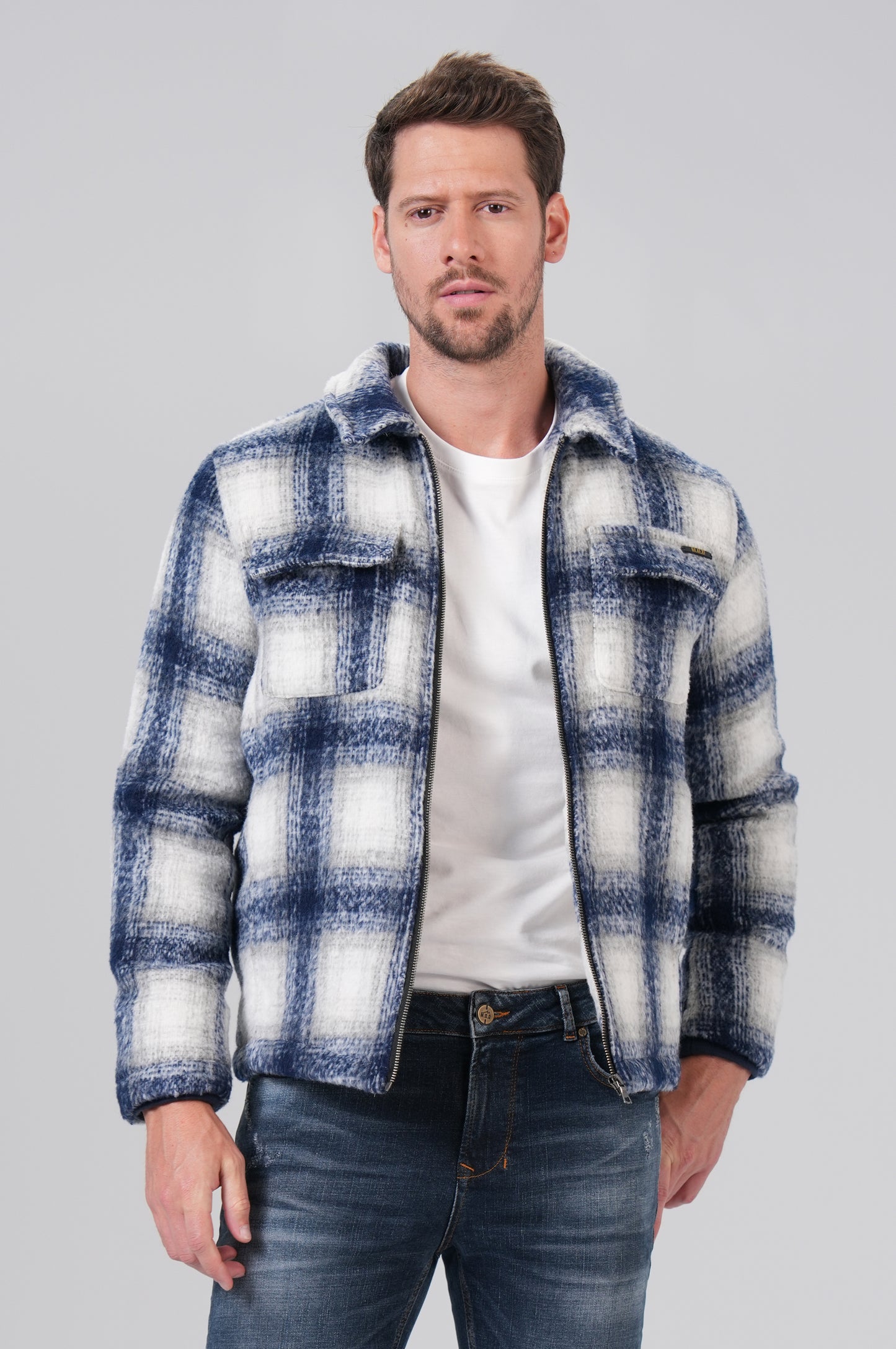 Men Jacket - M.O.D - Blue Check - 1